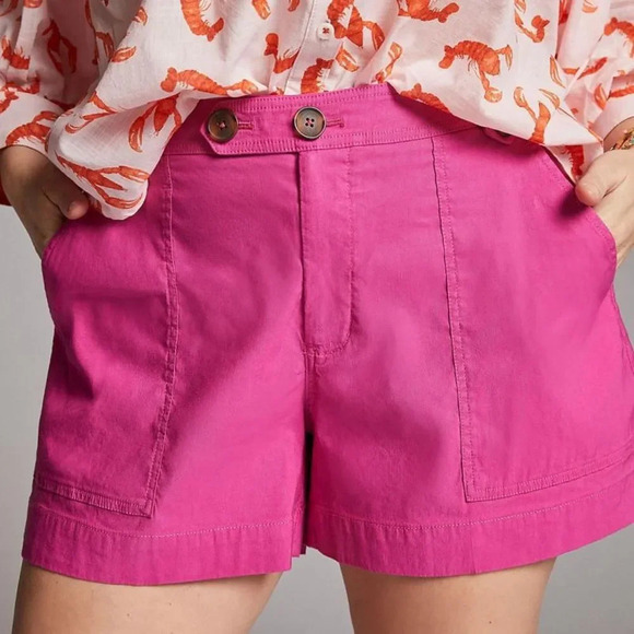 MAEVE by ANTHROPOLOGIE Classic High Rise Shorts in Pink‎ Rose - Picture 1 of 7